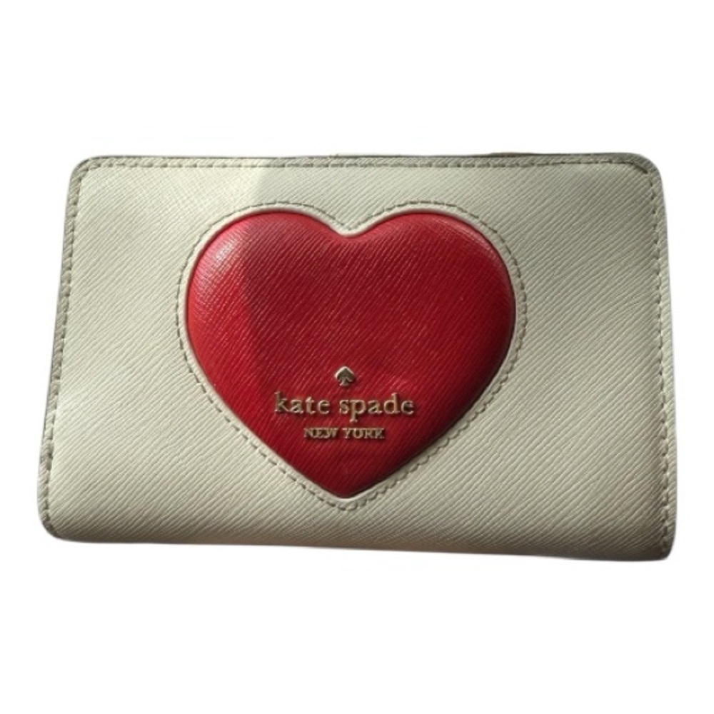 Kate Spade Cream Wallet with Red Heart